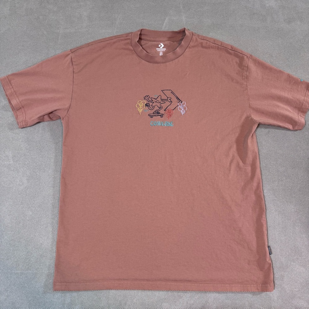 Converse Chuck Taylor Men’s Oversized T-shirt Embroidered Mineral Clay Size S